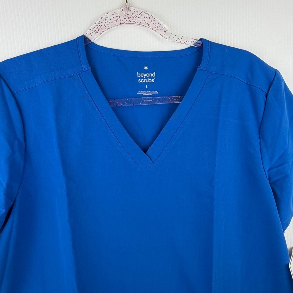 Beyond Scrubs Unity V-Neck Top Royal Blue Nursing Medical Uniform Large SBT107 - Picture 10 of 11